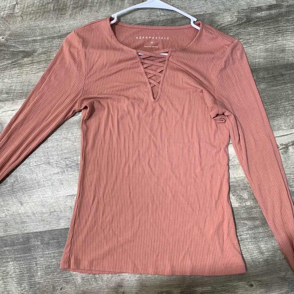 Long sleeve tight fit rose top
